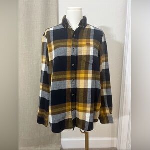 Men’s Eclectic Grandpa Lands End Flannel Size Medium Blue/yellow/white‎ Plaid